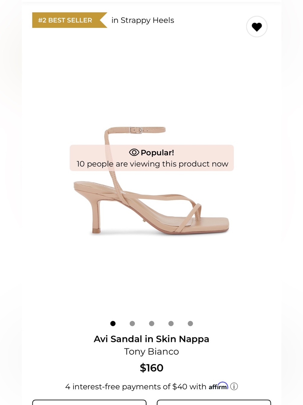 Tony Bianco Strappy Nude Ankle-Heel Sandal